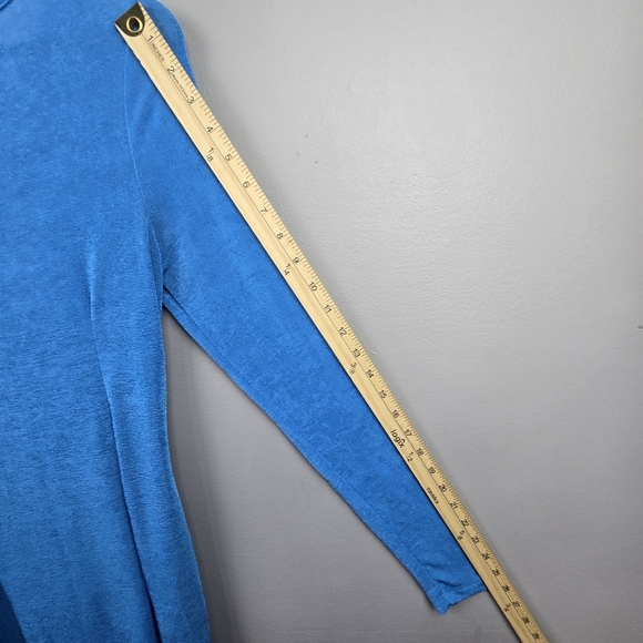 LIONESS Long Sleeve Montana Mini Dress Open Back Blue Womens Size L - Picture 9 of 14